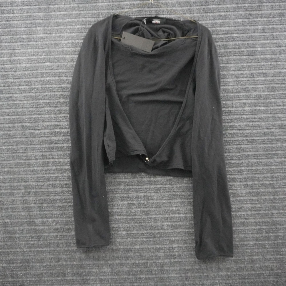 NWT Jaded London Backless Jersey Top US 12 Black Cropped Cowl Neck Long Sleeve